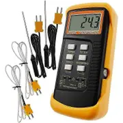 Thermocouple Thermometer for Kilns Ceramics Pottery, Dual Channel & Wide Measurement Range, Portable Design with Data Hold & Low Battery Indicator Edi