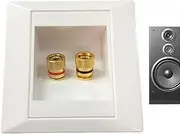 Banana Plug Wall Plate - Audio Wall Plates for Speaker | Two Sockets Gold Plated Speaker Wall Plate | Speaker Wall Plate | Subwoofer Wall Plate | Tight Connection | Banana Plug Wall Plate for Speaker