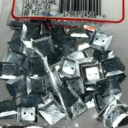 Vintage SILVER SQUARE Sequins Bag Sulyn 2 hole 10 mm Faceted 100 Pack USA Made