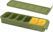 Roucerlin Silicone Mold with Lid, Easy Release Breast Milk Freezer Molds with 6 Compartments, Reusable Square Freezer Container for Fruit Purees (Green)