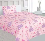 Girl Bed Kids Toodler Teen Sheet Set Twin or Full Printed Design Flat Fitted An