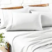 Renee Taylor Egyptian Cotton Sheet/Pillowcase Bedding Sleep Set - White