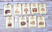 9~Vintage~Ephemera~Cakes~Junk Journal~Linen Cardstock~Gift~Hang~Tags