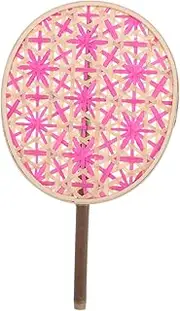 Baluue Chinese Style Bamboo Hand Fan Colorful Bamboo Woven Summer Cooling Fan Traditional Handheld Fan Vintage Decorative Fan