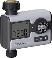 Grouven Sprinkler Timer Dial Hose Faucet Timer Programmable Water Timer for Garden Hose with Rain Delay,Manual, Automatic Watering System Irrigation Timer for Lawn,Yard,Pool,1 Outlet