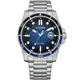 CITIZEN 星辰 Eco-Drive光動能 大三針手錶 男錶 藍色-AW1810-85L