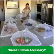 Mesh Food Covers for Outdoors – 3/6/12 Pack Pop-Up Tents 17" Fly Net Umbrella
