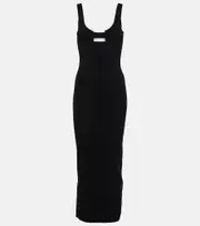 [Christopher Esber] Christopher Esber Cutout ribbed-knit midi dress AU 12 black