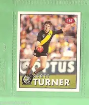 1996 AFL SELECT STICKER #187 SCOTT TURNER, RICHMOND TIGERS