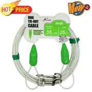 Small Dog Tie Out Cable 25 Ft Heavy Duty Long Pet Leashes Run Steel Strong Strap
