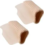 4 pcs Toe Straightener Protector Sleeve Tube with Big Toe Gel Spacers Cushion for Bunion, Hallux Valgus, Toe Alignment
