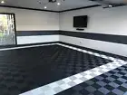 1 Box (15pcs) 400x400mm Interlocking Ribbed Floor Tiles for Garage Patio Outdoor