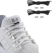 【2 Pair】Deeroom Elastic No Tie Shoe Laces, Stretch Tieless Shoelaces for Adults and Kids Sneakers Shoe Strings (Black+Black)