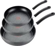 T-fal Ultimate Hard Anodized Nonstick 3-Piece Fry Pan Set-Durable & Easy Clean