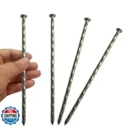 50 Pack - 8" Solid Galvanized Non-Rust Metal Garden Stakes, Spiral Landscape