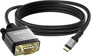 USB C to VGA Cable 6 FT, USB Type-C to VGA Adapter Cord, (Thunderbolt 3/4) Compatible with iPhone 16/15 Series, MacBook Pro/Air, iPad Pro, iMac, Galaxy S24, XPS, Surface Book 3 and More, Black Cable
