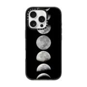 iPhone 16 Pro Impact Case MagSafe Compatible Moon phases. Black and white case