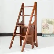 Outdoor Home Dual-Purpose Step Stool,Multifunctional Indoor Ladder Chair Dual-Use Mobile Four-Step Climbing Ladder Creative Ladder Chair,C
