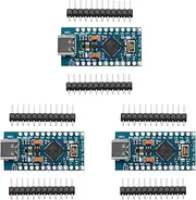 3pcs Pro Micro ATmega32U4 5V/16MHz Type-C Module with Pin Headers Compitable with Arduino
