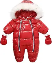 [Generic] Snowsuit Toddler Boys Infant Baby Girl Boy Warm Winter Snowsuit Jacket Clothes Zipper Thick Jumpsuit Hooded Snow Wear Coat Outwear 4XL Men Snowsuit