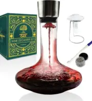 Aberdeen Oak Five Piece Wine Decanter Set