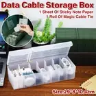 Data Cable Storage Box with Cover Organizer for Cables Chargers and Accessories