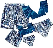 [Focamia] Family Matching Swimsuit Two Pieces Bikini Set Pineapple Printed Ruffles Mommy and Me Bathing Suits Swimwear…