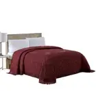 Medallion Chenille Bedspread, King, Burgundy
