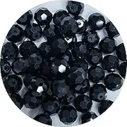Xinhongo Crystal Glass Beads 500 Pieces 3mm Round Faceted Glass Spacer Beads for Jewelry Making Bracelet Earring Necklace DIY Craft Supplies(Black)