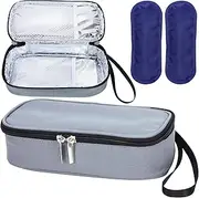 ISusser Breastmilk Cooler Bag with Ice Pack, Portable Insulated Breast Milk Storage Cooler Bag, Small Stylish Breastmilk Storage Bag Cooler with Wrist Strap, Refrigerate 3-5 Bags of Breastmilk