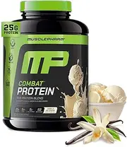 MusclePharm Combat Powder Advanced Time Release Protein, Vanilla, 4 Pound