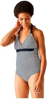 [REGATTA] Womens/Ladies Flavia II Stripe One Piece Swimsuit (UK Size: 12 UK) (Navy/White)