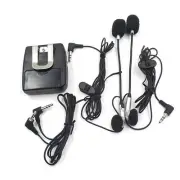 Motorcycle Intercom Host With Headphones Kit Helmet Wired Walkie Talkie v