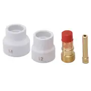 4Pcs TIG Gas Lens Kit White Ceramic Cup Short Bevel Electrode Holder For WP 18