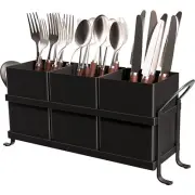 Black Kitchen Utensil Holder - Elegant Silverware Holder Versatile Picnic and...