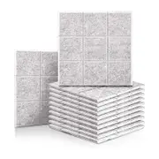 iDEER LIFE Acoustic Foam 12Pcs Sound Absorbing Panels Wall Tiles 3x3 Square (Sand)