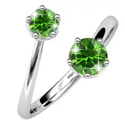 Split Green Personality Ring Embellished with SWAROVSKI crystals