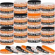 [Landical] 60 Pcs Multiple Sclerosis Awareness Month Decorations 3 Styles Stretch Bracelets Silicone Wristband Bracelets for Multiple Sclerosis Awareness Social Public Event Welfare Charity Supplies, 8