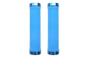 Trigram Lock-on Bike Grips Kraton Rubber 130mm with 2 side lock rings Blue