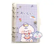 1 Set Scrapbook Notebook Refillable Loose Leaf Detachable Thickened Paper No Ink Bleeding Smooth Writing 100 Sheets Diary Notebook School Accessory-Purple
