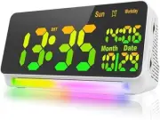 New [120db Super Loud] Alarm Clocks for Bedrooms, 15 Wake Up Sounds, 7 Color