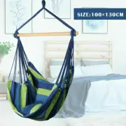 Garden Hammock Chair Hanging Swing Seat w/ 2 Cushions Outdoor Camping Dark Blue
