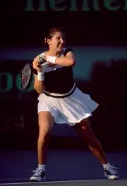 Monica Seles USA at the Lipton Championships tennis tournament at - Old Photo