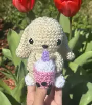 Small Amigurumi Crotchet Bunny Rabbit Animal Stuffed Gift Toy Boba
