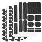 Gosknor 4pcs Phone Grip Tapes, Hexagonal and Round Anti-Slip Phone Case Grip Tape Stickers Waterproof Pre-Cut Strips Decal Perfect Accessories for Cellphone Controller Mouse Laptop(Black)