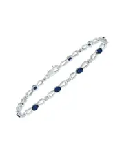 Silver 1.61 ct. tw. Diamond & Sapphire Bracelet