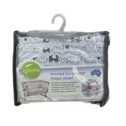 Playette Bedside Printed Fitted Sheet for Co-Sleeper Kids/Children White