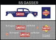 Hot Wheels (1/64), 55 Gasser "Smith's" Waterslide, Printed White First, Decals