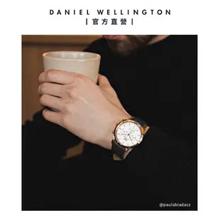 Daniel Wellington DW 手錶 Iconic Chronograph 42ｍｍ冰川白三眼皮革錶白錶盤 DW00100646