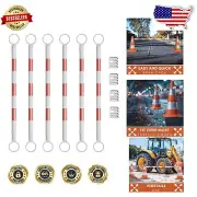 6-Piece Retractable Cone Bar Set - Adjustable Safety Barrier from 4.2 to 7.2 ft